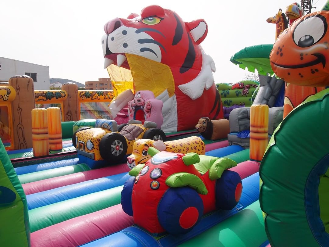 Inflatables 3 Large inflatable at corporate event with safari theme including tiger and giraffe